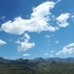 Tijdens het stijgen beiden de Drakensbergen een schitterend uitzicht